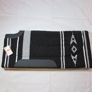 Weaver Acrylic Fleece Lined Cutback Saddle Pad Blanket 30"x32" Black/Gray